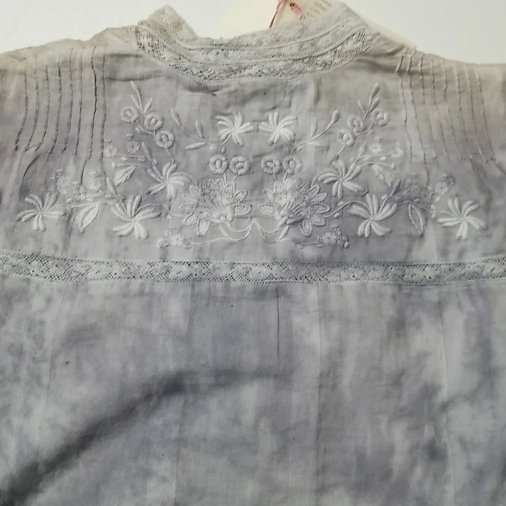 LoveShackFancy Ronda Top in Washed Denim sz xs NWT - Picture 10 of 12